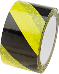 Taśma ostrzegawcza do znakowania samoprzylepna, PVC, 60mmx66m, żółto-czarna