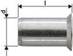 Nitonakrętki aluminiowe, łeb wpuszczany 90º M5x7x13,5mm GESIPA