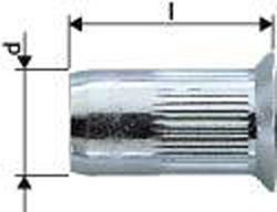 Nitonakrętki stalowe, ocynkowane, łeb wpuszczany 90º M5x7x13,5mm GESIPA