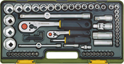 Zestaw kluczy nasadowych 1/4" + 1/2" 65-czesciowy PROXXON