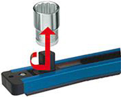 Listwa na nasadki z 16 gniazdami z 4-kątem 1/2" 580mm GEDORE