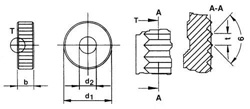 Radelko proste AA DIN 403 PM 20x8x6mm z podzialka 1,2mm H+K