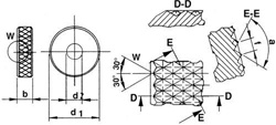 Radelko proste GE DIN 403 PM 20x8x6mm z podzialka 0,6mm H+K