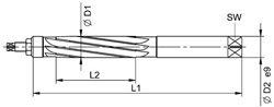 Rozwiertak ręczny DIN859 HSS, 12,0mm BECK