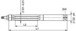 Rozwiertak ręczny DIN859 HSS, 5,0mm BECK