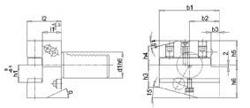 Uchwyty poprzeczne VDI czworokatne, ksztalt B 1, krotkie, prawe prawa B1 50x32mm